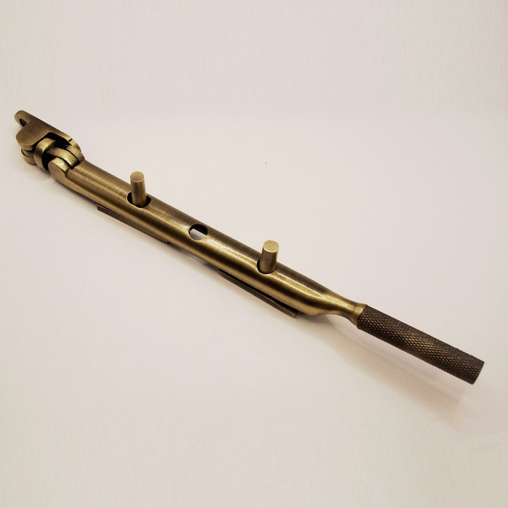 THD074/AB • 200mm • Antique Brass • Knurled End Casement Stay